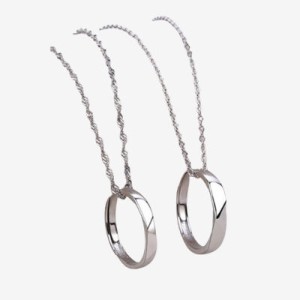 Pack of 2 Silver Stainless Steel Ring Locket/Pendant/Necklace for Girls/Women