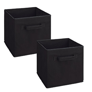 Set of 2 Foldable Folding Storage Cube Storage Box Bookcase Fabric Cube Toy Organizer
