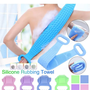 Silicone Bath Belt Body Scrubber High Quality Soft Loofah Bath Towel Exfoliating Body Brush For Bathroom Accessories Nylon Towel Body