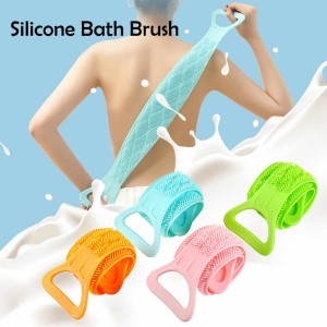 Silicone Bath Body Brush Scrubber Soft Rubbing High Quality Exfoliating Massage For Shower Cleaning Bathroom Strap Belt Back Wash Clean Scrub Magic