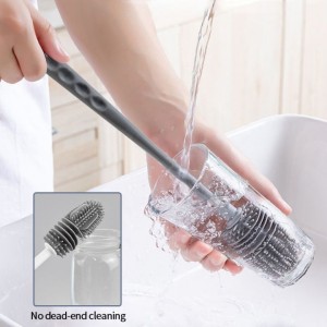 Silicone Bottle Cleaning Brush with Long Handle Ideal for Glass and Plastic Bottles Water Bottle Cleaner Brush