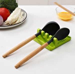 Silicone Spoon Rests Mat Stand Heat Resistant Cooking Spatula Holder Tray Multicolor