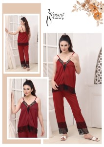 Silk Sando and Trouser  Night Wear ( Design 012)