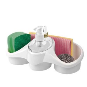 Sink Caddy Basket Dish Cleaning Sponge Holder Soap Storage Dispenser Kitchen New