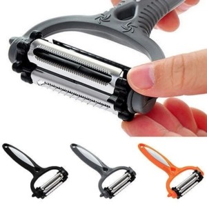 Slice, Peel, and Dice with Ease 3 in1 Stainless Steel Roto Peeler/Slicer