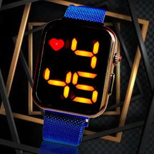 Smart Watch Style Metal Case Led Unisex Watch