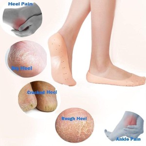 Smiling Foot Anti Crack Full Length Silicone Foot Protector Moisturizing Socks For Foot-Care