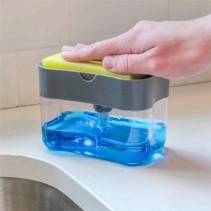 Soap Pump Dispenser And Sponge Holder For Kitchen Sink Dish Washing Soap Dispenser With Box