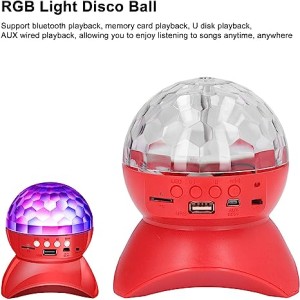 Speaker Disco Ball, Mobile Mini RGB Disco Ball Rotating Light Clear Sound USB Charging Colorful for KTV