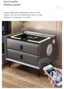 SPECIAL ROOM SIDE TABLE WITH BLUETOOTH  SPEAKER , CHARGING SLOT , WIRELESS CHARGING AND MUCH MORE