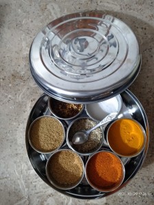 spice box with spoon stainless steel lid heavy quality Masala Dabba Indian Spice Box Masala Dabba Spice Containers Steel Steel Masala Jars