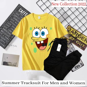 SpongeBob Printed Yellow T-Shirt and a black Trouser For Girls and Women