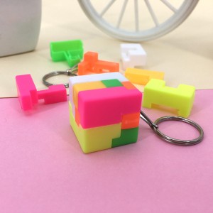 Pack of 3- Square Cube Mini Key Chain - DIY Keychain
