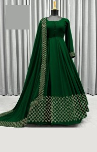 STITCHED 3PC EMBROIDERED MAXI WITH EMBROIDERED DUPATTA