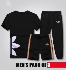 Pack Of 3 Black Stylish Printed Set For Men