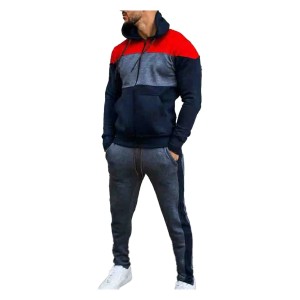 Stylish Three Color Tracksuit With Denim Blue Decent Contrast For Men