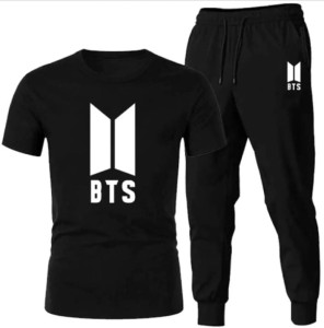 Summer Collection BTS Printed Black T shirt and Black Trouser