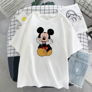 Summer collection Mickey Mouse printed round neck half sleeves T shirt