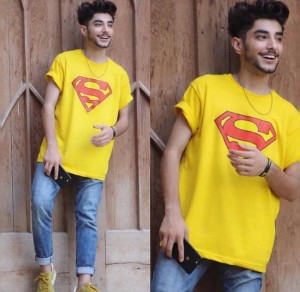 Summer Collection T Shirt Smart Fit Super Man Print O-Neck Half Sleeves Trendy YELLOW T Shirt For Men