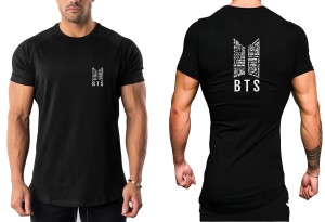 Summer Round Neck Half Sleeves Front And Back BTS Printed T Shirts For Men N Boys