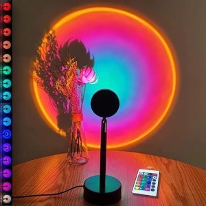 Sunset Lamp For Bedroom 16 Colors LED Changing 3-In-1 Sunset Light Lamp With Multiple Modes Adjustable Brightness With Remote Control Sunset Projec