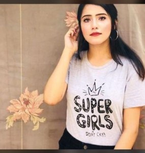 Super Girls Printed Grey T shirt For Women Casual Cotton T shirts