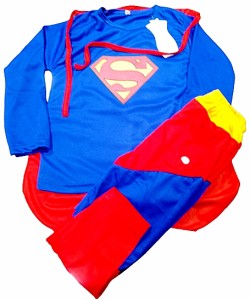 Superman kids dress full costume shirt trouser with gaoon for children
