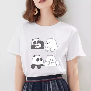 T Shirt For Girls new and stylish design in White - 4 Cartoon - Printed Summer Collection Shirt Round Neck Half Sleeves