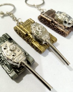 Tank Keychain Keyring Key Holder Metallic