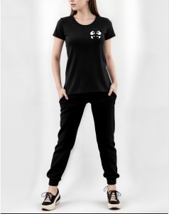 THE GIRLS Summer Tracksuit Round Neck Half Sleeves T Shirts Top Quality Trouser For women
