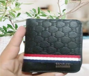 Thin Full Zipper Card Holder Imperial Horse  Leather Wallet For Men BK's