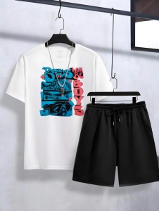 Trendy Boys will be boys Printed in White Cotton Half Sleeves O Neck Short & Tshirt For Men & Boys