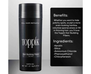 Toppik Caboki Hair Building Fibers Makes Thin Hairs Thick Everyday (27.5gm - Black)
