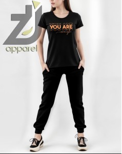TRACKSUIT - Black Summer Printed Tracksuit For Girls &  omens - Soft and Comfortable Fabric T Shirt & Trouser Tracksuit