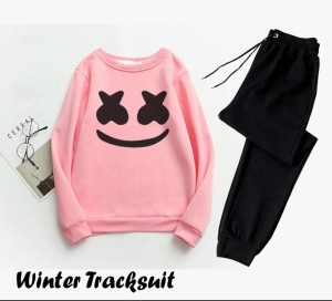 Tracksuit MARSHMELLO Thick & Fleece Fabric Full Sleeves Sweatshirt with trouser for Winter sweatshirt Fashion Wear tracksuit for men / boys
