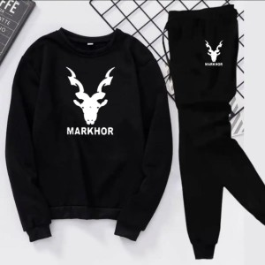 Tracksuit MARHOR Thick & Fleece Fabric Full Sleeves Sweatshirt with trouser for Winter sweatshirt Fashion Wear tracksuit for men / boys