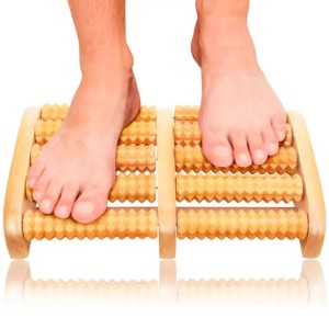 Traditional Wooden Roller Foot Massager, Accupressure Roller Wood Foot Massager Stress Reliever 12 Roolers