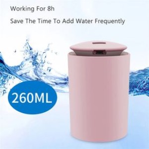 USB Air Humidifier 260ml Portable Ultrasonic DC 5V Mist Maker Air Purifier with Light for Office, Car, Home, Hotel