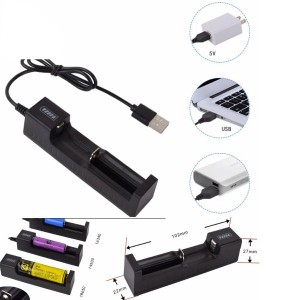 Universal Single Slot USB Cell Charger for Rechargeable 18650 Li-ion Batteries
