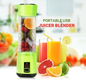 USB Rechargeable Juicer Blender 6 Blades Electric Blender Mini Portable Personal Size Juicer Cup USB Rechargeable Mixer 380ml Food Grade Water Bottle