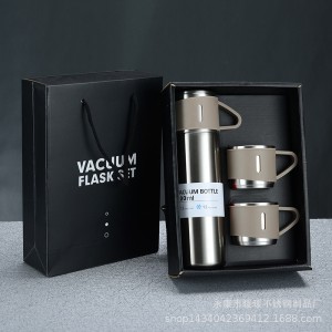 Vacuum Flask Set with 2 Steel Cup Combo-Keeps HOT/Cold-Ideal Gift Itoms & Bottle 500 ml Bottle