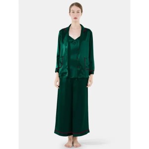 Valerie 3-Piece Silk Pajama and Camisole Set for women