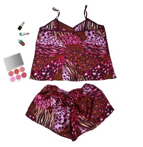 Valerie Digital print silky satin Night wear Cami set for women