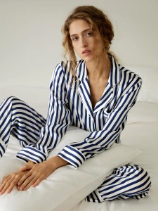 Valerie Night dress for women Nightwear Stripe Pajama Set two-piece has a relaxed and feels Cool and Smooth Sleepwer For Women (Studio By Arj)