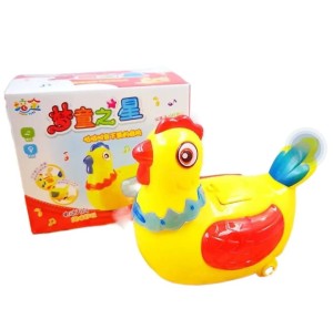 Walking Hen Laying Eggs Battery Operated Toy with music and lights