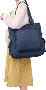 Waterproof Nylon Multi Pocket Shoulder Bags For Women, blue