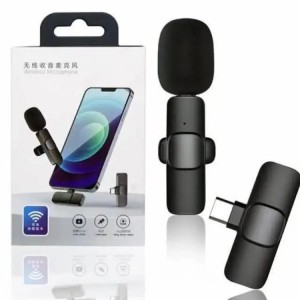Wireless MIC K8 MICROPHONE Vlogging Mic With Microphone Accessories Video For Type C Android, IOS Lightining & 3.5mm Jack