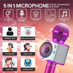 Wireless Microphone,Bluetooth Can Connect Many Devices With Speaker Rechargeable Portable Mic For Family Party