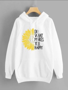 Writting in Sunflower printed hoodie