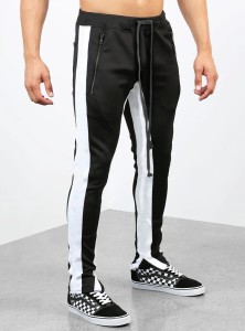 Stylish Black & White Contrasted Panelling Trouser For Men